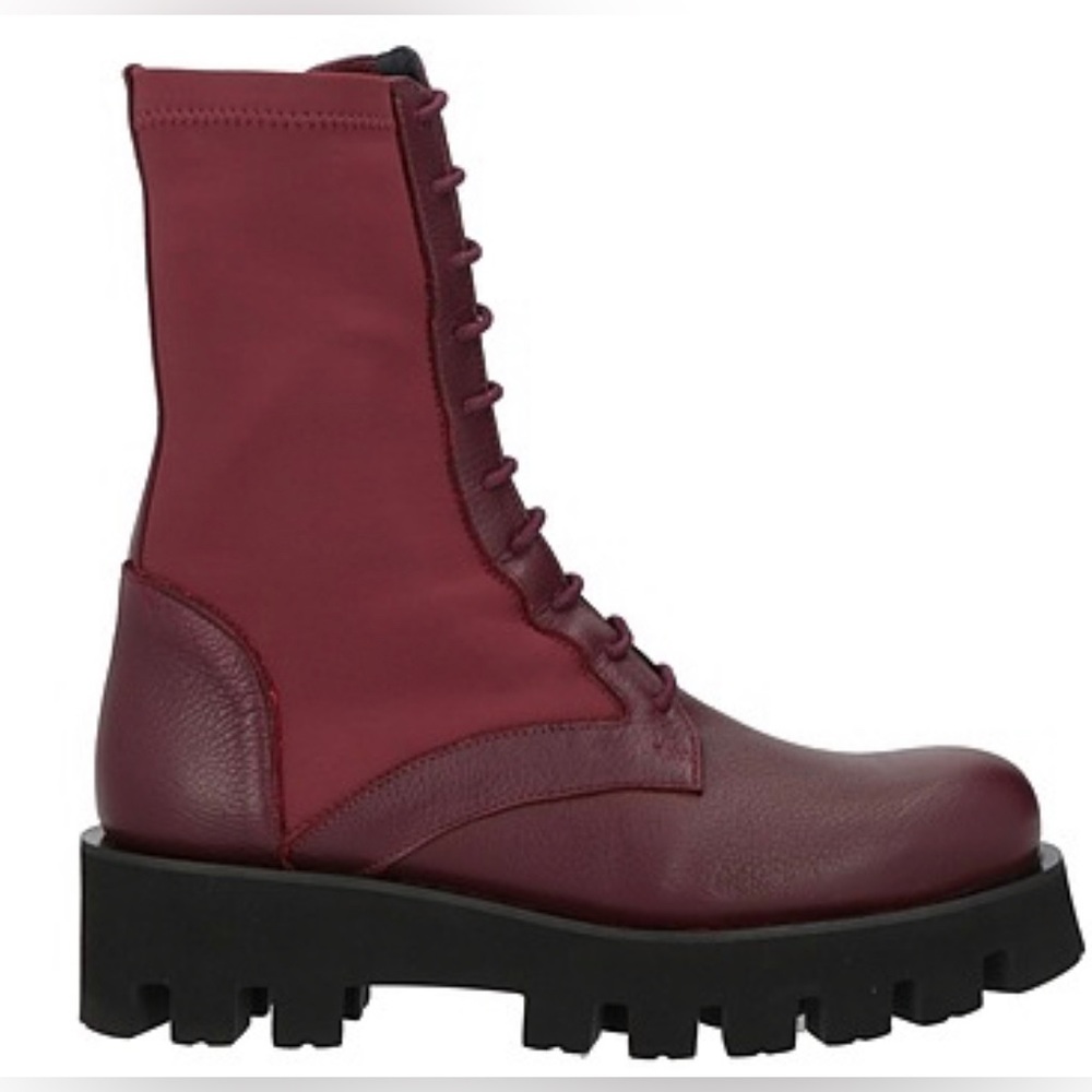 Paloma Barcelo Boots Women’s SZ 8.5 Ahrem Omega Burgundy Combat Boots